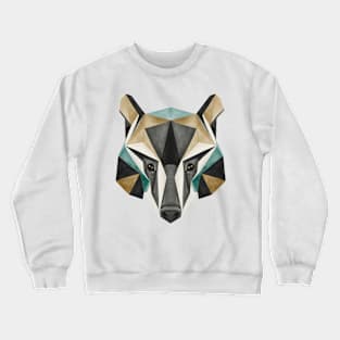 Geometric Badger Animal Lover Geometry Design Gift For Badger Lover Crewneck Sweatshirt